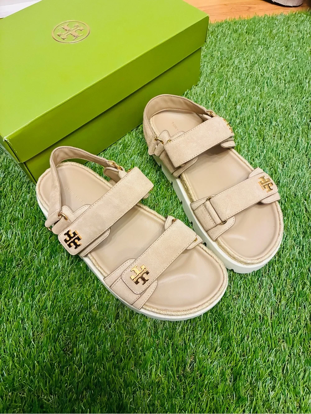 Tory Burch Kira Rope Sport Sandals – Ceramic Taupe – Size 7.5 Luxury